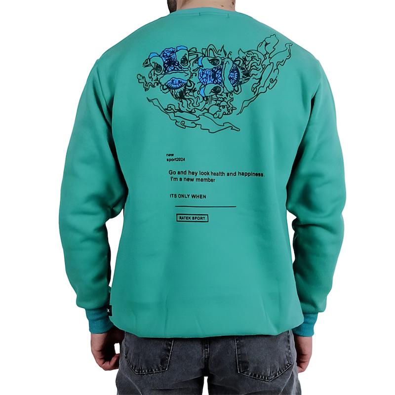 دورس آستین بلند مردانه سبز طرح چشم