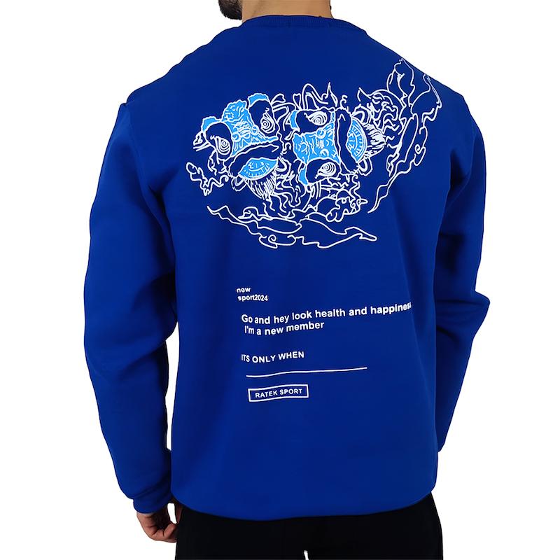 دورس آستین بلند مردانه آبی پررنگ طرح چاپ