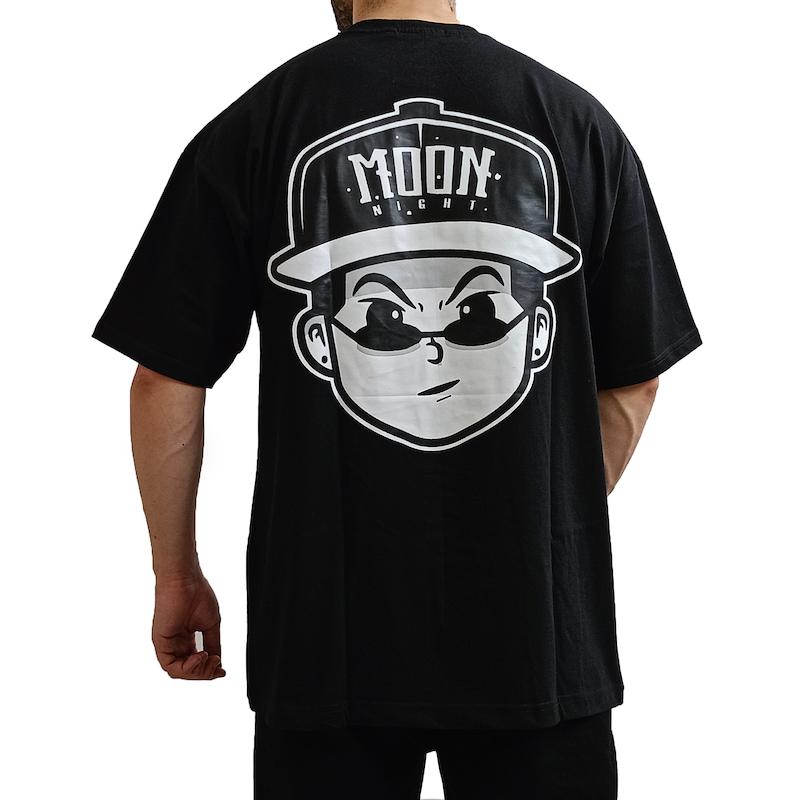 تیشرت آستین کوتاه مردانه مشکی قواره بزرگ طرح مون   MOON NIGHT