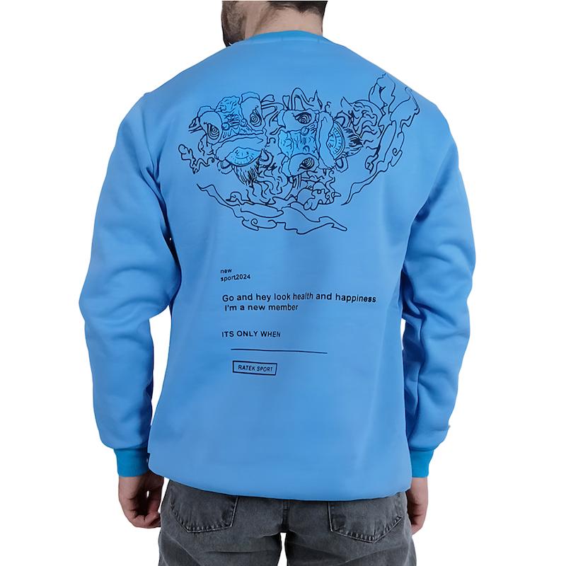 دورس آستین بلند مردانه آبی طرح چاپ چشم