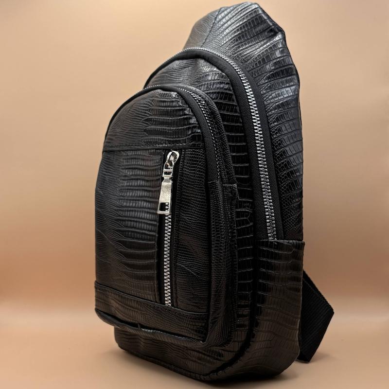 بادی بگ چرم مشکی طرح خطی