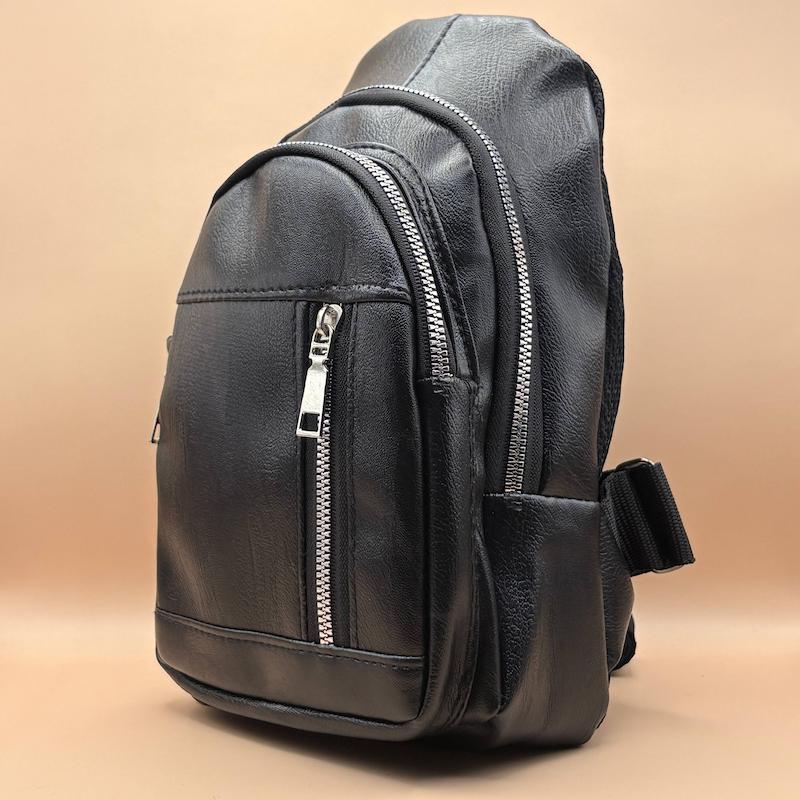 بادی بگ چرم مشکی مدل ساده مات