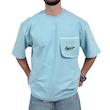 تیشرت آستین کوتاه مردانه آبی جیبدار مدل stwd