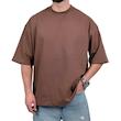 تیشرت ساده مردانه قهوه ای مدل پنبه دو نخ