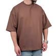 تیشرت ساده مردانه قهوه ای مدل پنبه دو نخ
