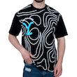 تیشرت آستین کوتاه مردانه مشکی طرح مارپیچ
