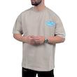 تیشرت مردانه کرم طرح FIVE-5