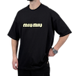تیشرت آستین کوتاه مردانه دونخ مشکی مدل MIU MIU