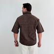 پیراهن جین قهوه ای مدل پلنگی تک جیب