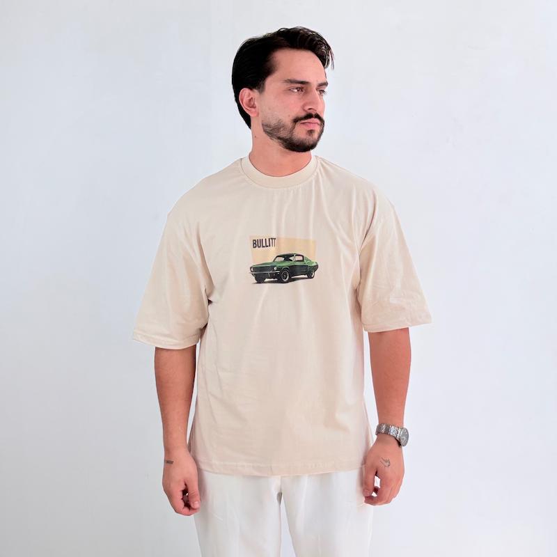 تیشرت دونخ پنبه کرم مدل CAR