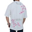 تیشرت آستین کوتاه سفید طرح شکوفه