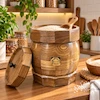 خمره چوبی راشین-ظرفیت ۱۲ کیلوگرم ، دارای درب و آستر نخ پنبه