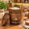 خمره چوبی راشین-ظرفیت ۱۲ کیلوگرم ، دارای درب و آستر نخ پنبه