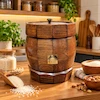 خمره چوبی راشین-ظرفیت ۱۲ کیلوگرم ، دارای درب و آستر نخ پنبه