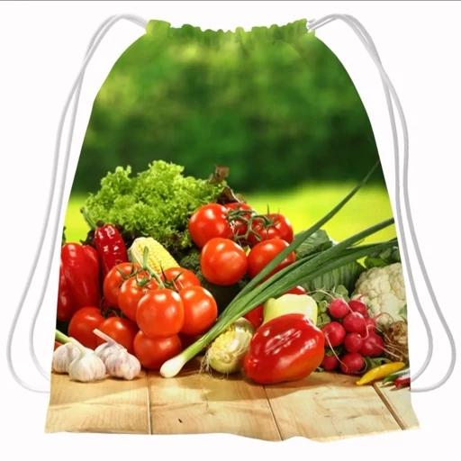 کیسه پارچه ای نگهدارنده سبزیجات و میوه دولایه-خداحافظ پلاستیک