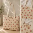 توت بگ کیف پارچه ای طرح گل رز شیک و خاص