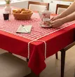 رومیزی کتان داک چهارخونه قرمز ضدلک لوکس با حس خاص بودن 