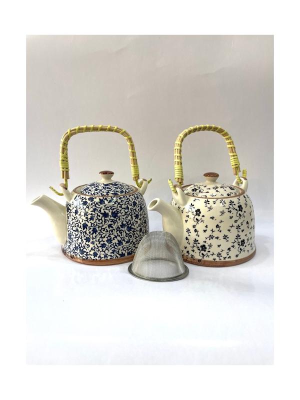 قوری سرامیکی دسته حصیری