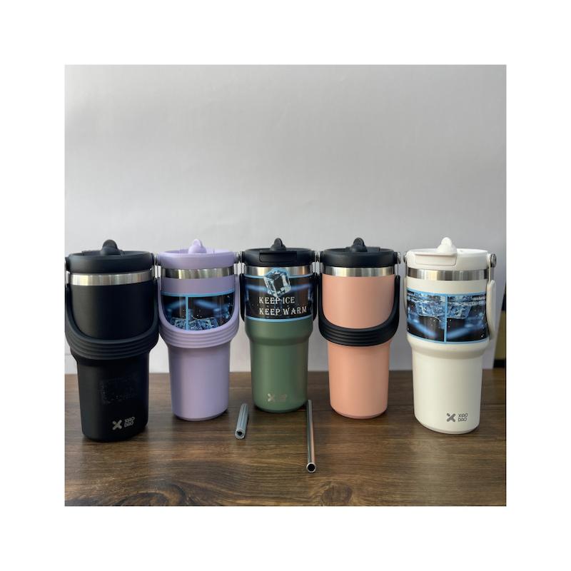 تراول ماگ طرح استنلی 600 میل دسته دار دو حالته