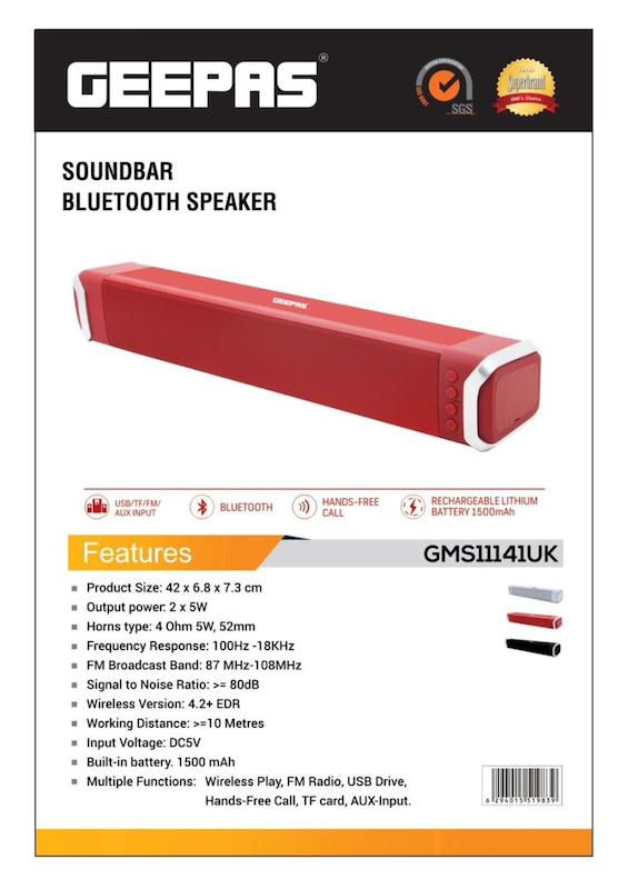 اسپیکر و ساندبار جیپاس GMS11141UK