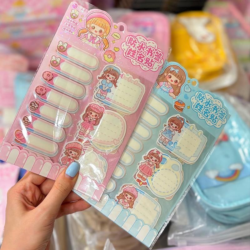 برچسب اسم فانتزی ضدآب طرح دختر