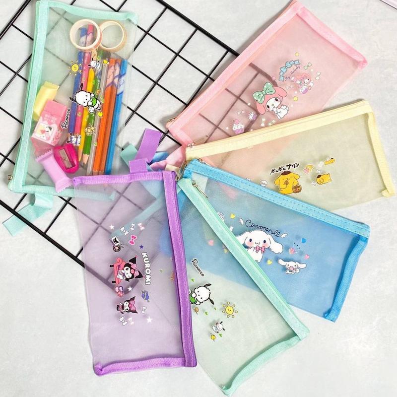 کاور زیپ دار توری سایز B6 طرح سانریو 