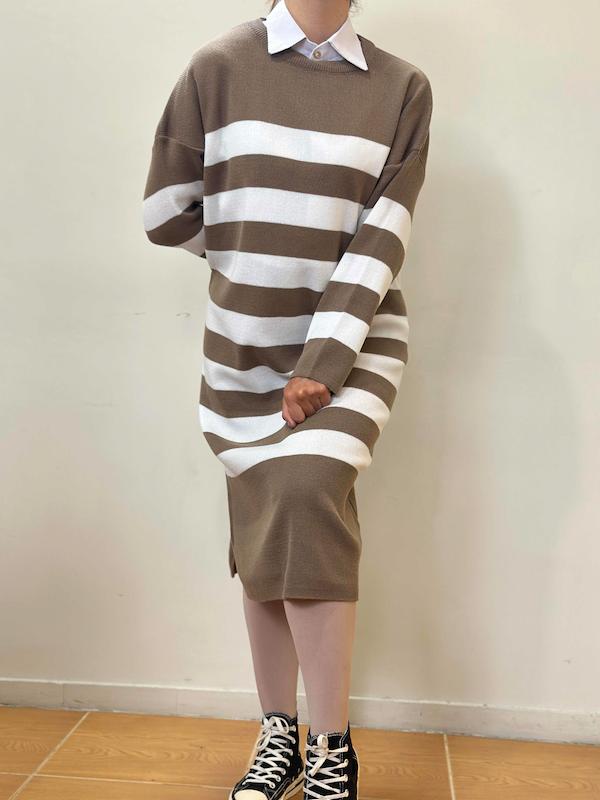 پیراهن بافت راه راه