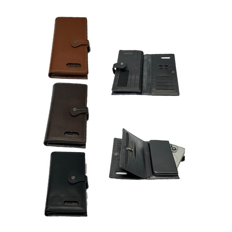 کیف پول چرم طبیعی دگمه دار