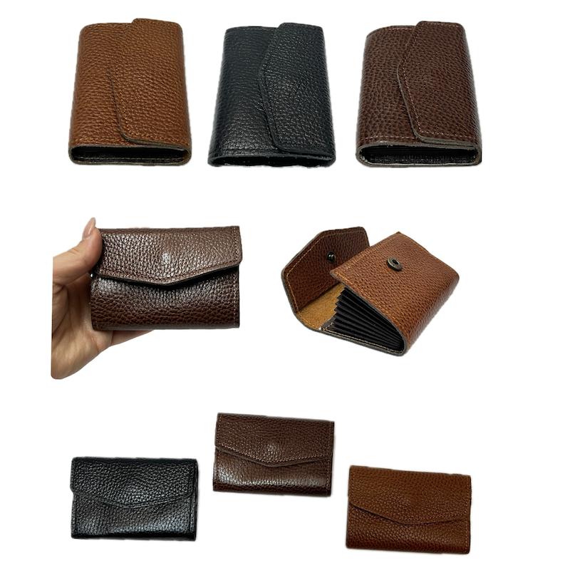کیف جاکارتی دگمه دار چرم طبیعی