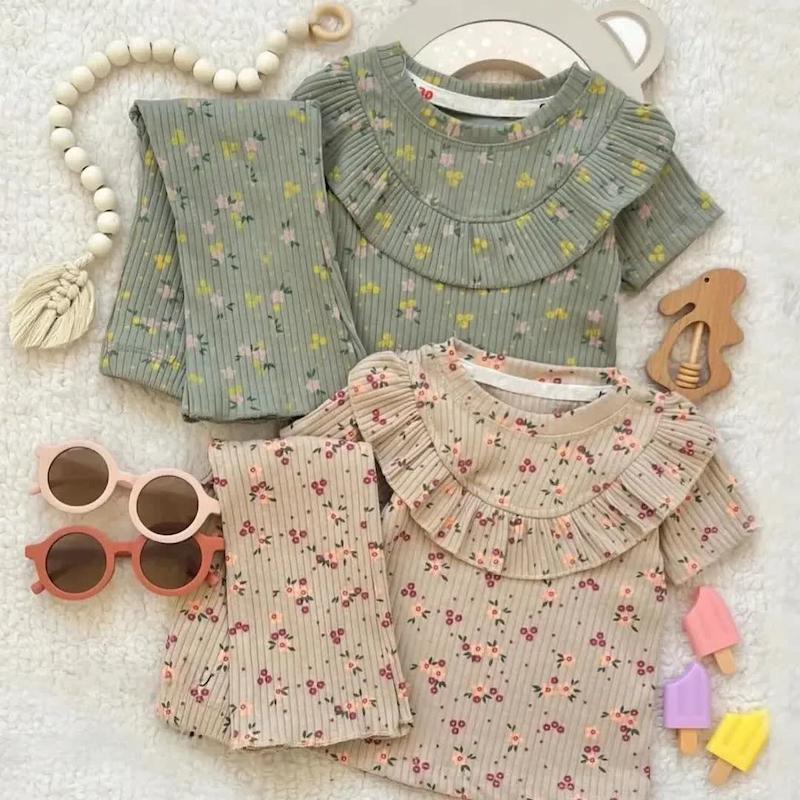 لباس دخترانه تیشرت شلوار کبریتی 5 تا 15 سال