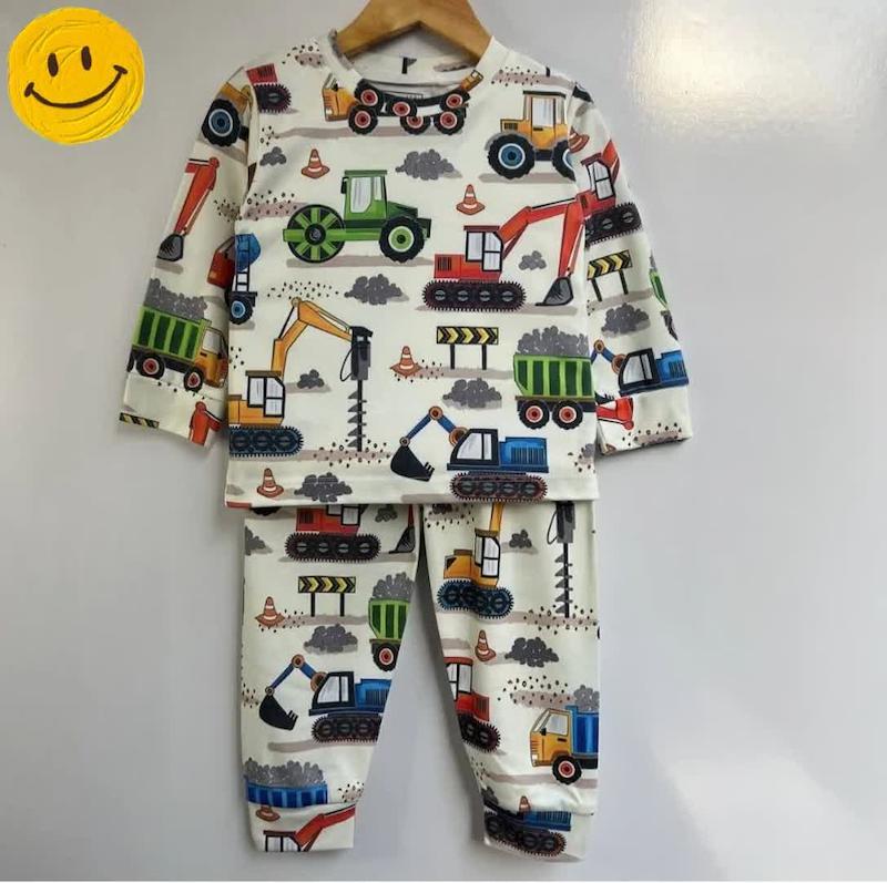 بلوز شلوار خونگی پسرانه طرح ماشین 1 تا 6 سال