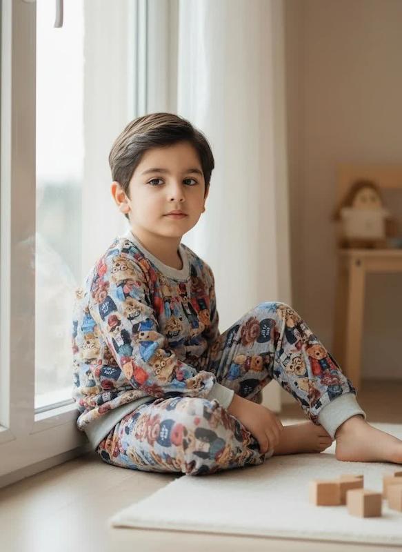 بلوز شلوار راحتی مخمل تدی ۲ تا ۹ سال