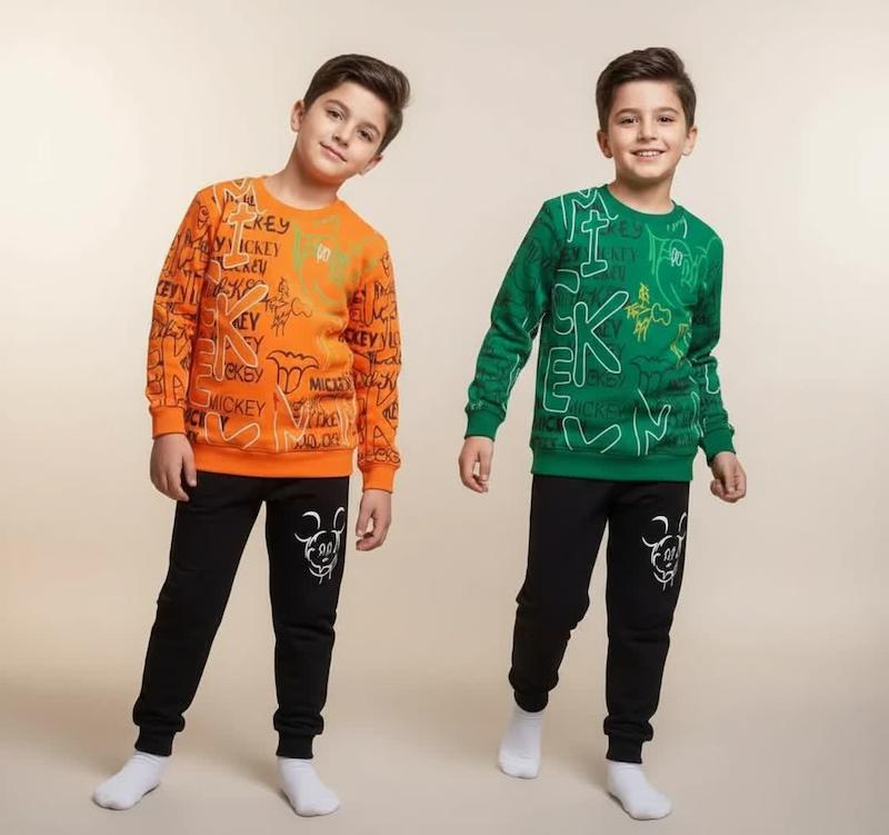 بلوز شلوار دختر پسری میکی موس دورس لاکرا عالی ۳ تا ۱۰ سال