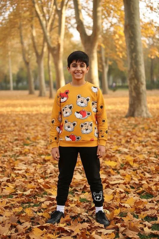 بلوز شلوار دورس خرسی دختر پسری ۳ تا ۱۰ سال