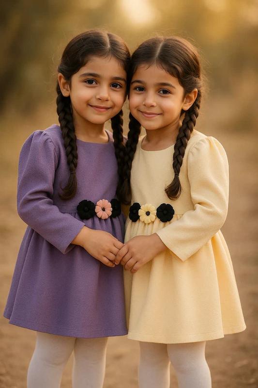 پیراهن دخترانه طرح پرنسس 1 تا 7 سال