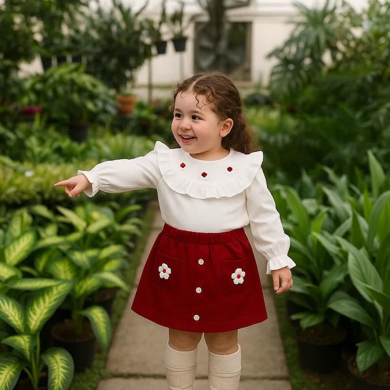 بلوز دامن گلبافت دخترانه ۱تا ۷سال