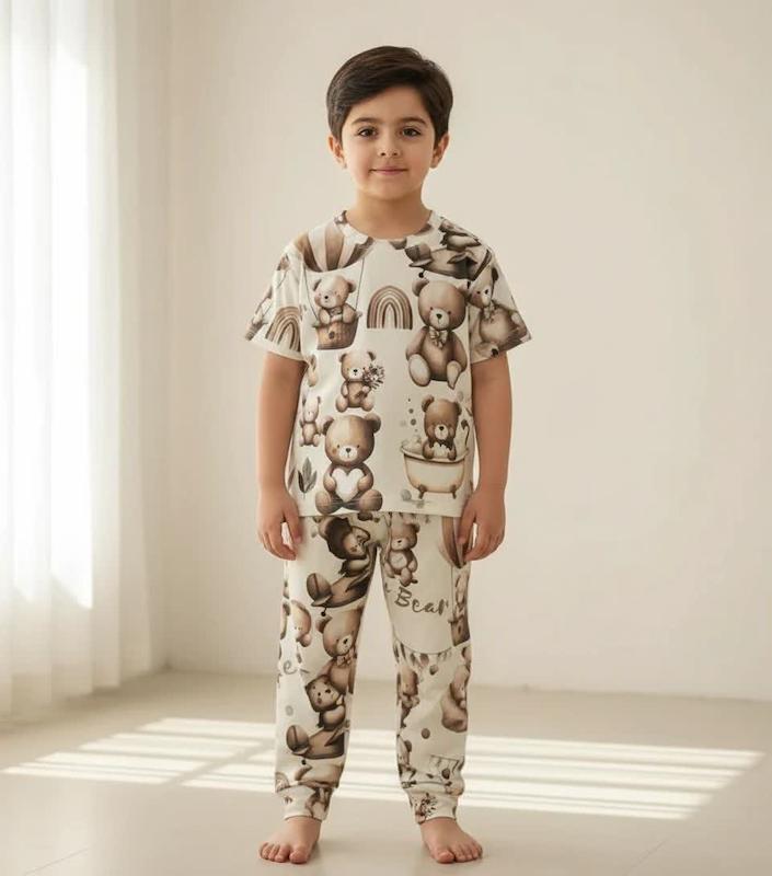 تیشرت شلوار خونگی تدی یک تا یازده سال