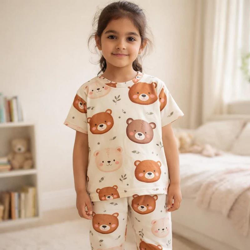 تیشرت شلوار خونگی تدی یک تا یازده سال