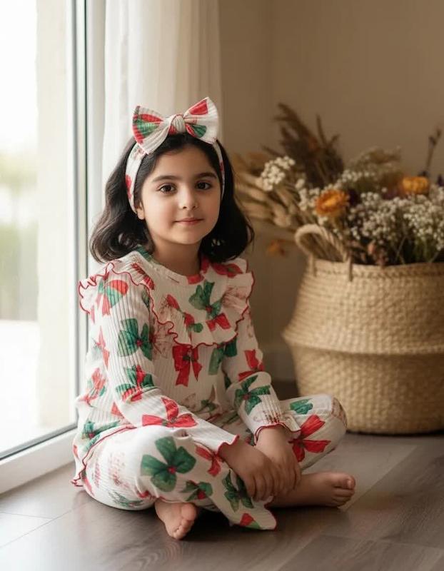 بلوز شلوار پاپیون دخترانه ۱ تا ۱۲ سال