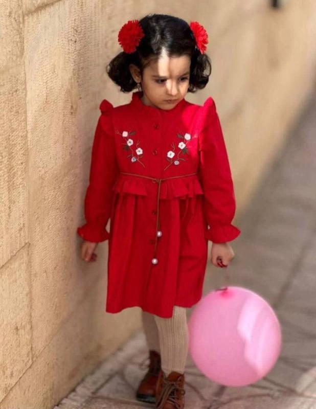 پیراهن دخترانه  اسلپ گلدوزی 1تا 7 سال