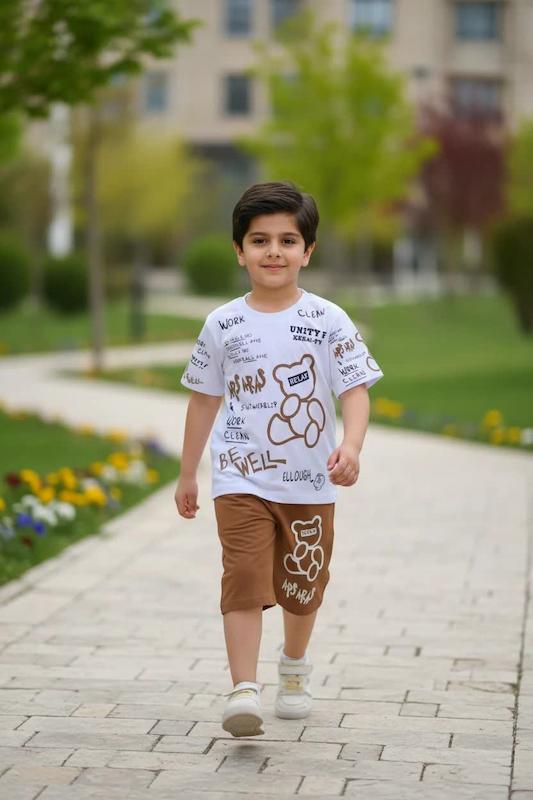تیشرت شلوارک نخ پنبه تدی پسرانه 3 تا 9 سال