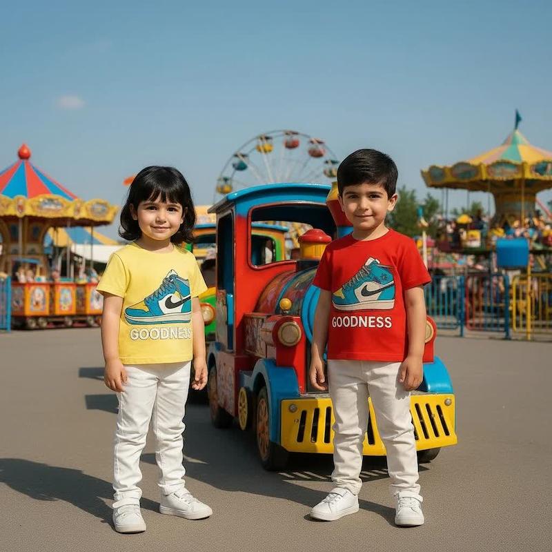 تیشرت تک پنبه اعلا دختر پسری مدل جردن 2 تا 10 سال