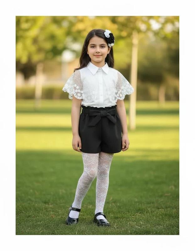 تاپ شورتک اسلپ لینن دخترانه 1 تا 6 سال