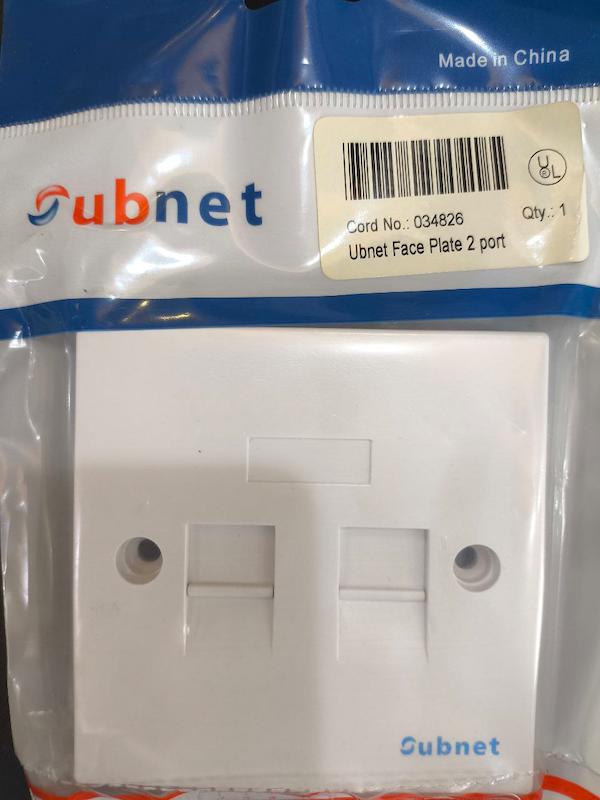 فیس پلیت 2 پورت روکار یوبی نت  UBNET