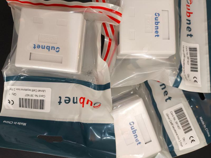 پریز شبکه روکار 2 پورت ( کیستون + باکس ) UBNET CAT6 UTP