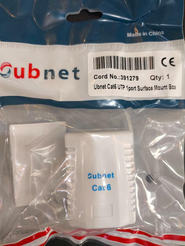 پریز شبکه روکار تک پورت ( کیستون + باکس )  UBNET CAT6
