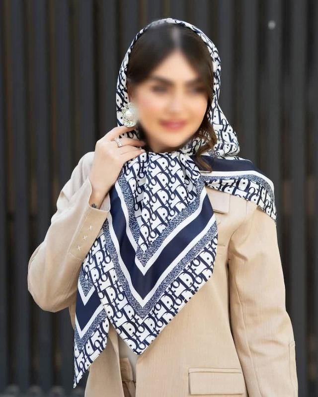 روسری طرح جدید ساتن ابریشم عیدانه