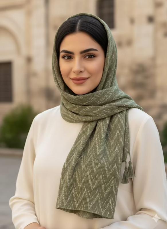 شال برشکا بهاره طرح زیگزاگی