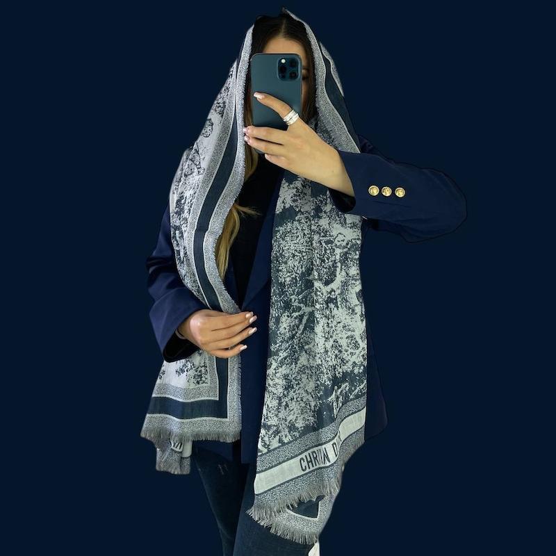 شال نخ کشمیر دور ریش جنگل کد007