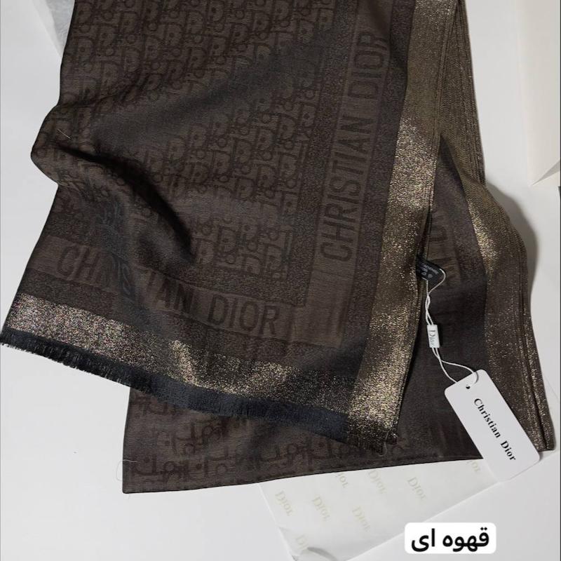 شال نخ ابریشم لمه دار وارداتی  دیور کد 117